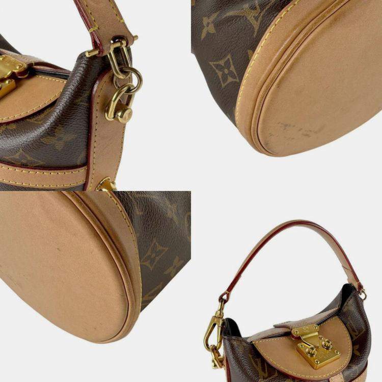 Pre Owned Louis Vuitton Shoulder Bag Handbag Monogram Duffle Canvas Brown