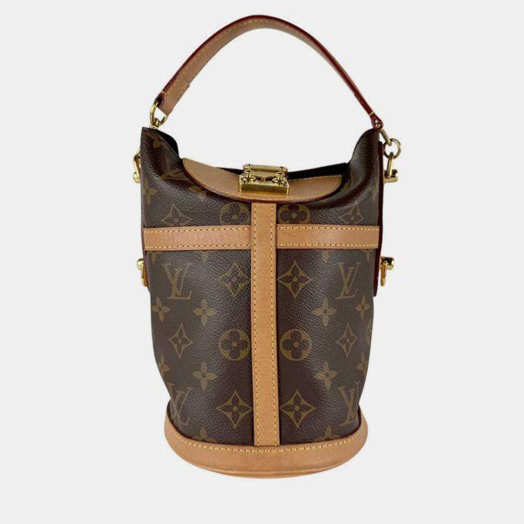 Pre Owned Louis Vuitton Shoulder Bag Handbag Monogram Duffle Canvas Brown