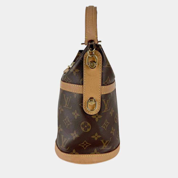 Pre Owned Louis Vuitton Shoulder Bag Handbag Monogram Duffle Canvas Brown