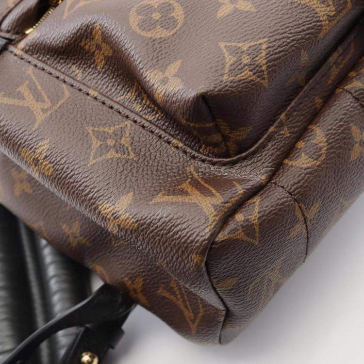 Pre Owned Louis Vuitton Palm Springs Backpack Mm Monogram Coated Canvas And Leather Backpack Brown