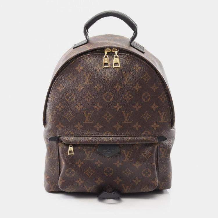 Pre Owned Louis Vuitton Palm Springs Backpack Mm Monogram Coated Canvas And Leather Backpack Brown