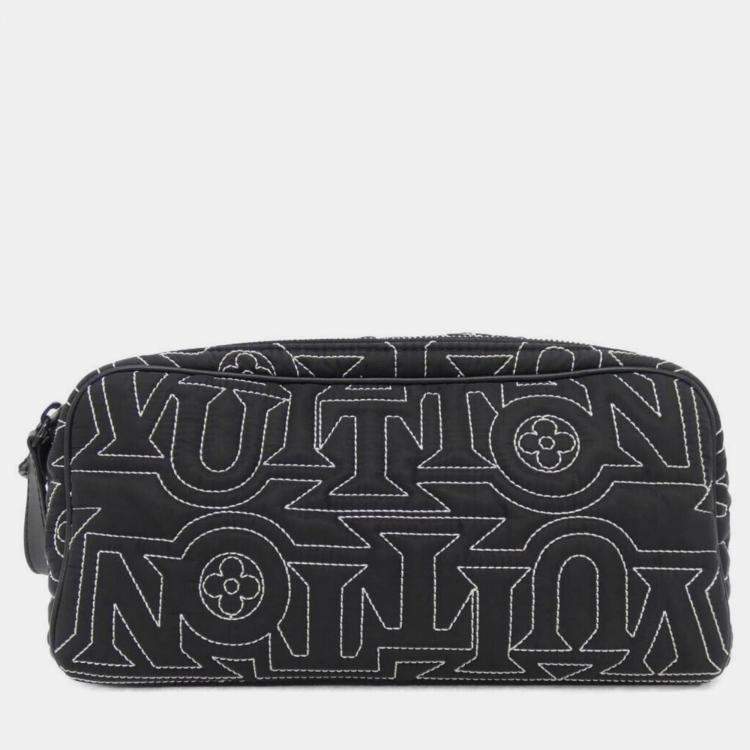 Pre Owned Louis Vuitton Black Nylon Lv Snow Dopp Kit Pouch
