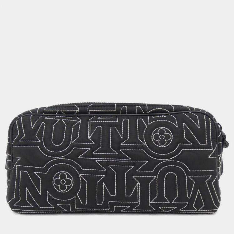 Pre Owned Louis Vuitton Black Nylon Lv Snow Dopp Kit Pouch