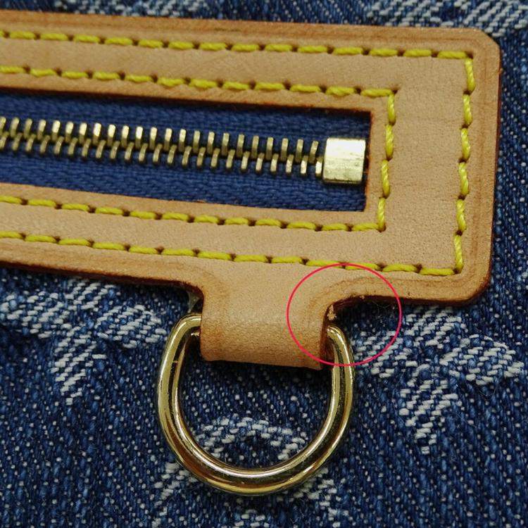 Pre Owned Louis Vuitton Monogram Denim Clutch Bag Blue