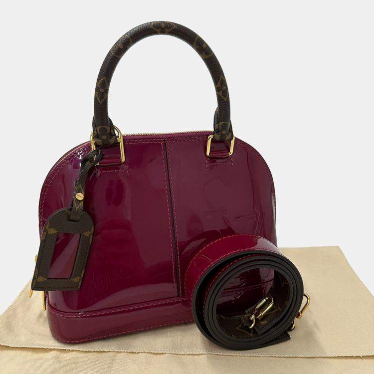 Pre Owned Louis Vuitton Vernis Alma Bb Miroir Magenta Handbag/Shoulder Bag