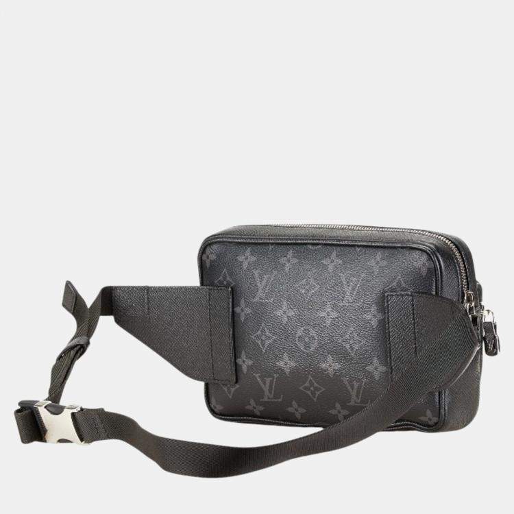 Pre Owned Louis Vuitton Monogram Eclipse Taiga Rama Bum Bag Outdoor Waist Body Noir Black Pvc Leather