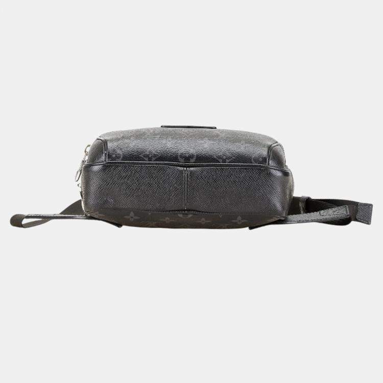 Pre Owned Louis Vuitton Monogram Eclipse Taiga Rama Bum Bag Outdoor Waist Body Noir Black Pvc Leather