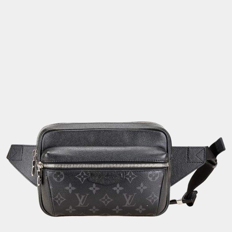 Pre Owned Louis Vuitton Monogram Eclipse Taiga Rama Bum Bag Outdoor Waist Body Noir Black Pvc Leather