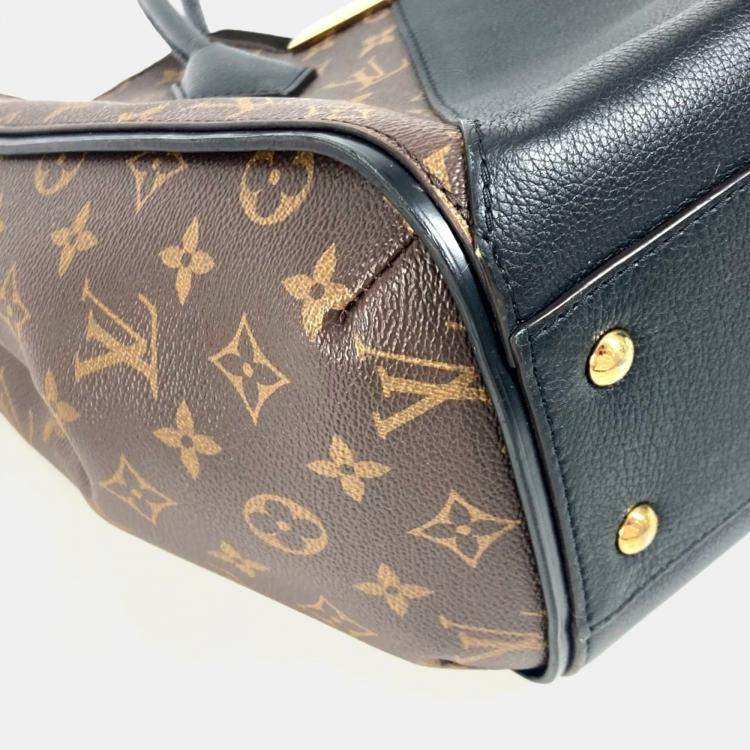 Pre Owned Louis Vuitton Monogram Kimono Mm Tote Bag Shoulder Canvas Noir Black