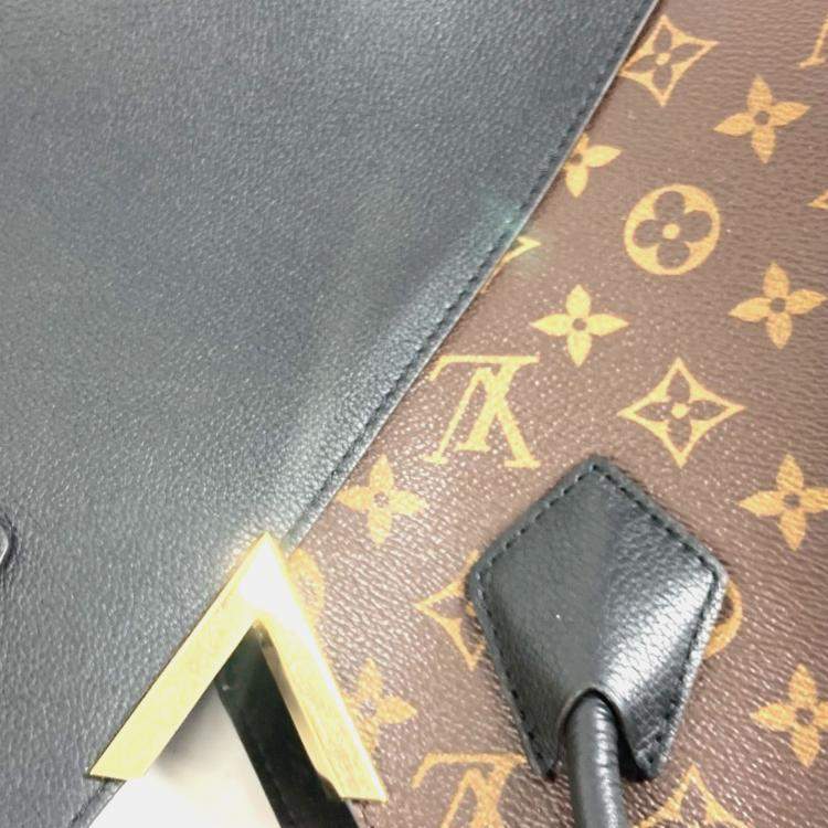 Pre Owned Louis Vuitton Monogram Kimono Mm Tote Bag Shoulder Canvas Noir Black