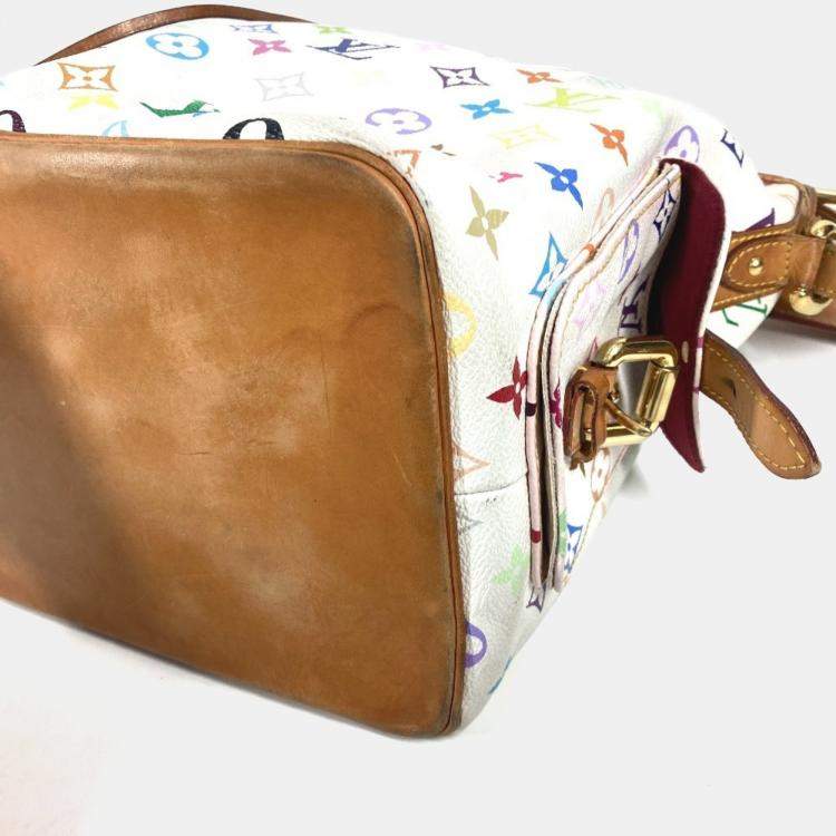 Pre Owned Louis Vuitton Multicolor,/White Canvas Monogram Petit Noe Drawstring Shoulder Bag 