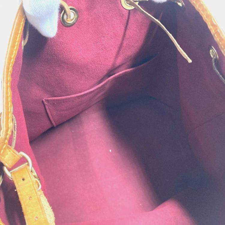 Pre Owned Louis Vuitton Multicolor,/White Canvas Monogram Petit Noe Drawstring Shoulder Bag 