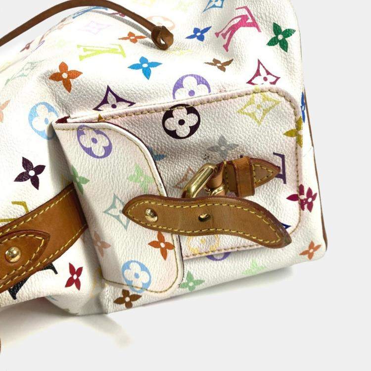 Pre Owned Louis Vuitton Multicolor,/White Canvas Monogram Petit Noe Drawstring Shoulder Bag 