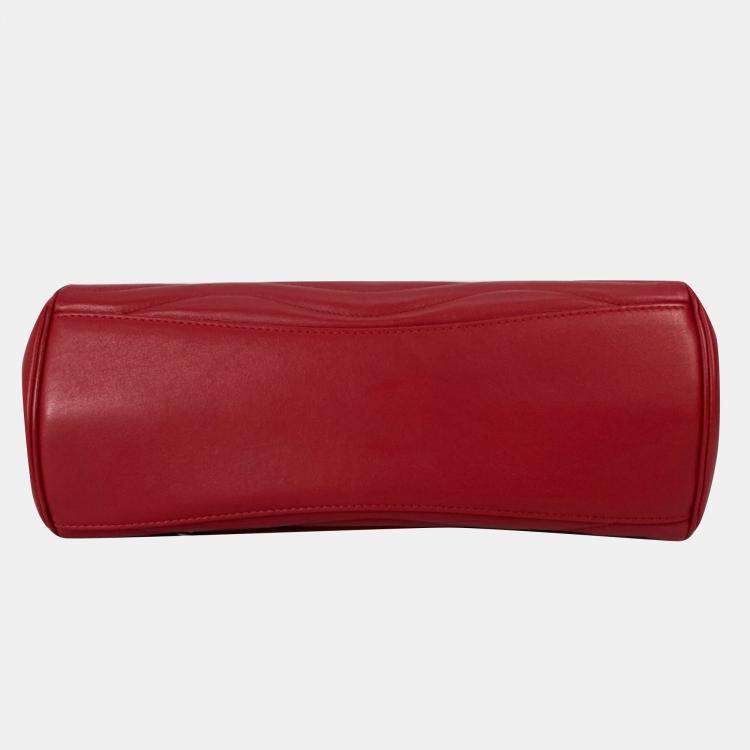 Pre Owned Louis Vuitton New Wave Chain Tote Shoulder Bag W Leather Red