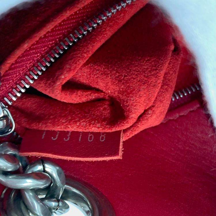 Pre Owned Louis Vuitton New Wave Chain Tote Shoulder Bag W Leather Red