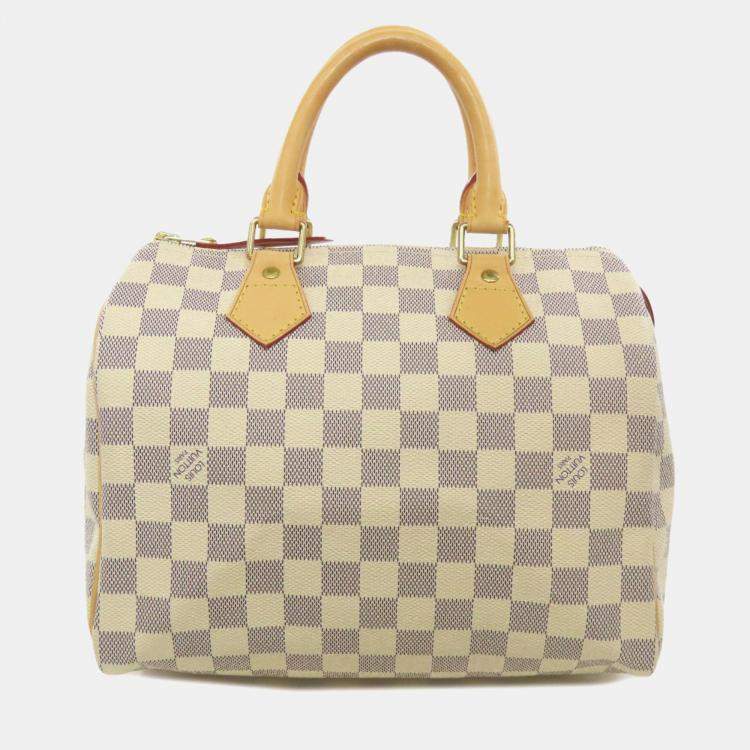 Pre Owned Louis Vuitton Speedy 25 Boston Bag Damier Canvas