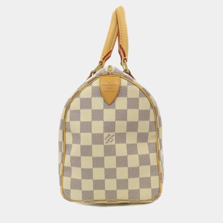 Pre Owned Louis Vuitton Speedy 25 Boston Bag Damier Canvas