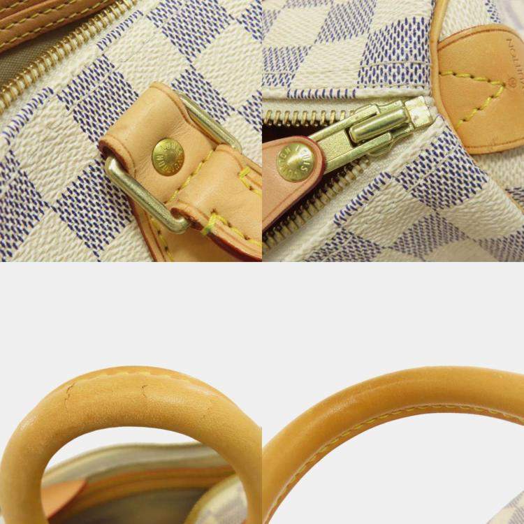 Pre Owned Louis Vuitton Speedy 25 Boston Bag Damier Canvas