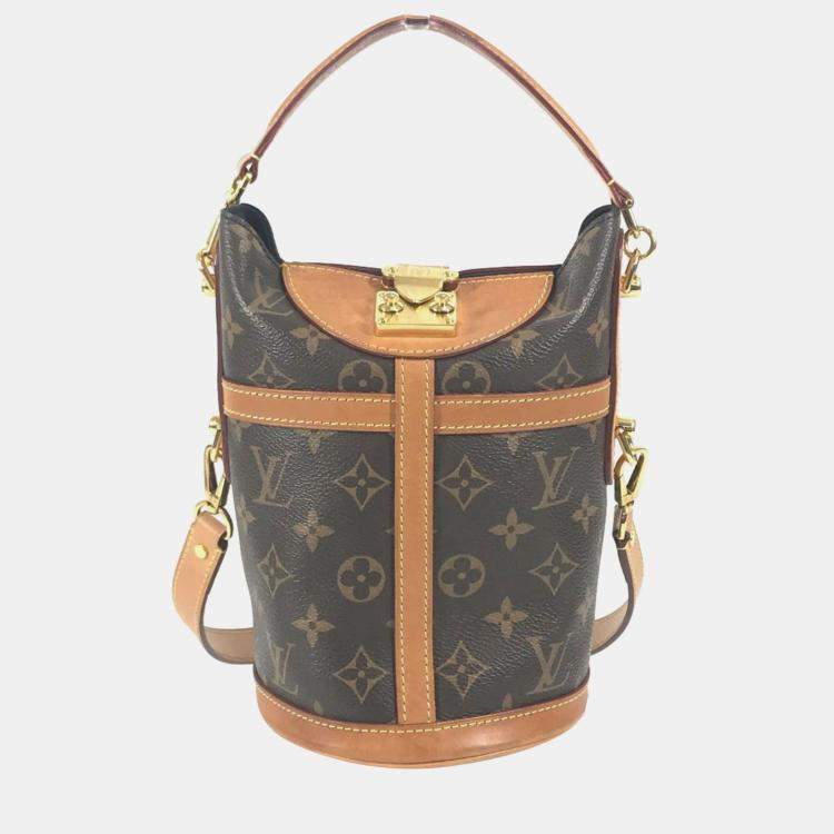 Pre Owned Louis Vuitton Monogram Duffle Bag 2-Way Pochette Handbag Shoulder Canvas Brown