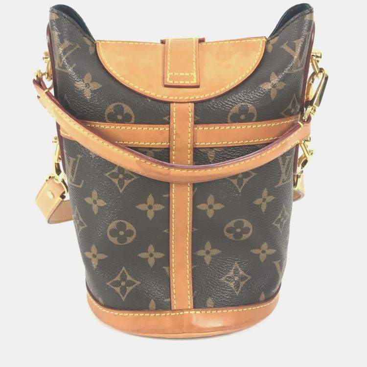 Pre Owned Louis Vuitton Monogram Duffle Bag 2-Way Pochette Handbag Shoulder Canvas Brown