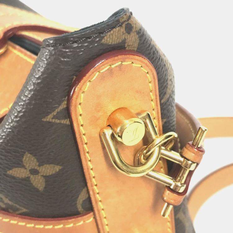 Pre Owned Louis Vuitton Monogram Duffle Bag 2-Way Pochette Handbag Shoulder Canvas Brown