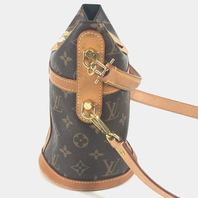 Pre Owned Louis Vuitton Monogram Duffle Bag 2-Way Pochette Handbag Shoulder Canvas Brown