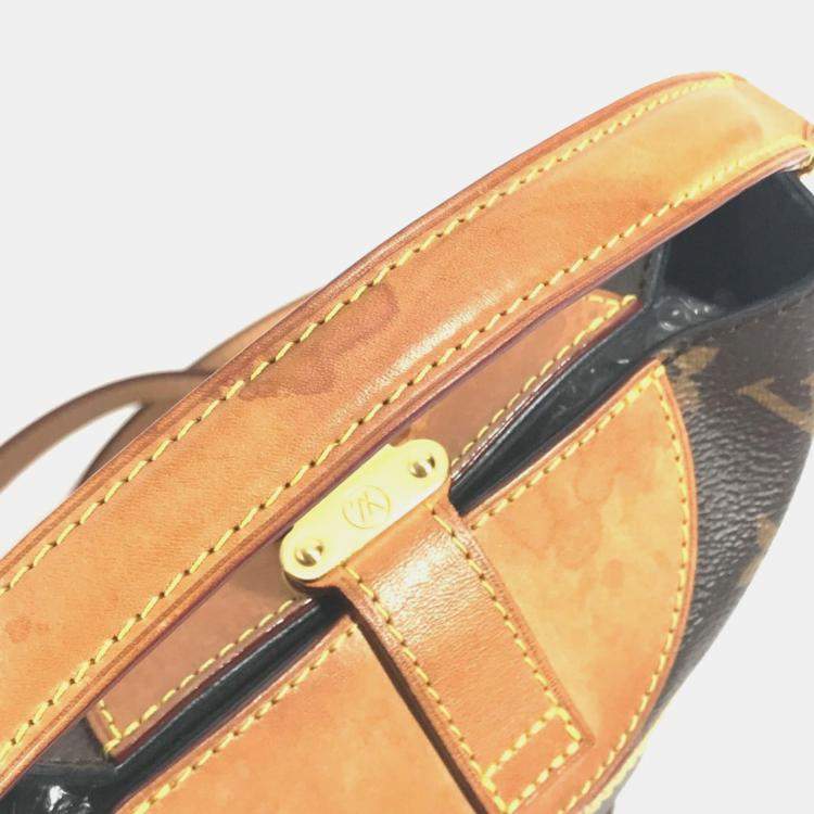 Pre Owned Louis Vuitton Monogram Duffle Bag 2-Way Pochette Handbag Shoulder Canvas Brown