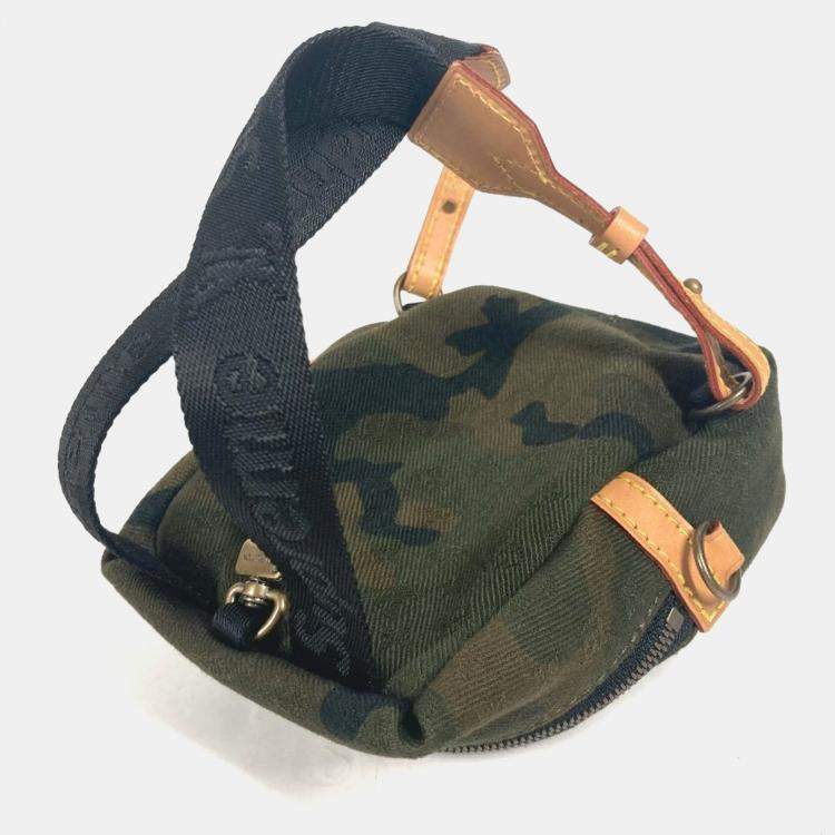 Pre Owned Louis Vuitton Apollo Backpack Nano Bag Charm Rucksack Camouflage Keychain Canvas Green
