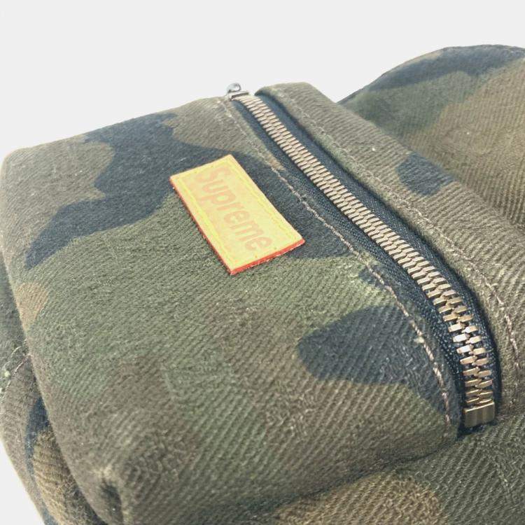 Pre Owned Louis Vuitton Apollo Backpack Nano Bag Charm Rucksack Camouflage Keychain Canvas Green