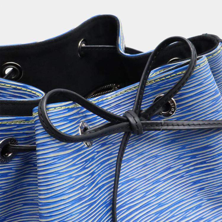 مملوكة مسبقًا Louis Vuitton Epi Denim Petit Noe Shoulder Bag Blue Black