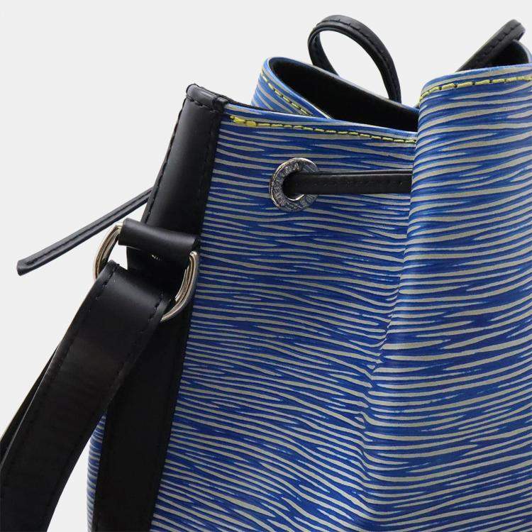 مملوكة مسبقًا Louis Vuitton Epi Denim Petit Noe Shoulder Bag Blue Black