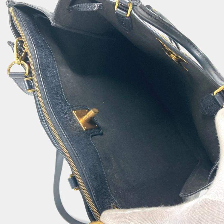 Pre Owned Louis Vuitton Rock Meat Bag With Tassel Shoulder Tote Crossbody Handbag Leather Noir Black