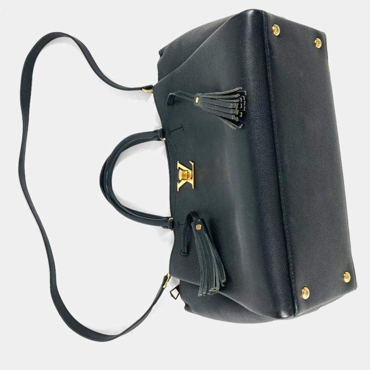 Pre Owned Louis Vuitton Rock Meat Bag With Tassel Shoulder Tote Crossbody Handbag Leather Noir Black