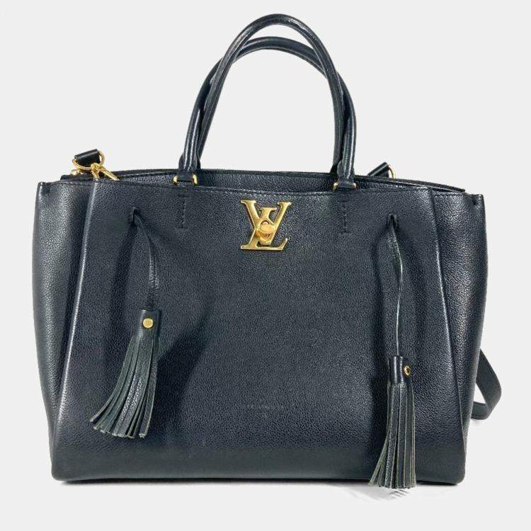 Pre Owned Louis Vuitton Rock Meat Bag With Tassel Shoulder Tote Crossbody Handbag Leather Noir Black