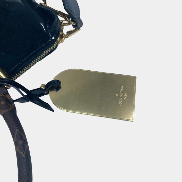 Pre Owned Louis Vuitton Vernis Tote Miroir Handbag Patent Leather/Monogram Canvas Noir Black