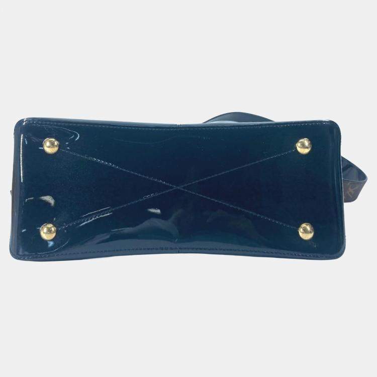 Pre Owned Louis Vuitton Vernis Tote Miroir Handbag Patent Leather/Monogram Canvas Noir Black