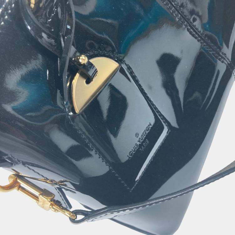 Pre Owned Louis Vuitton Vernis Tote Miroir Handbag Patent Leather/Monogram Canvas Noir Black