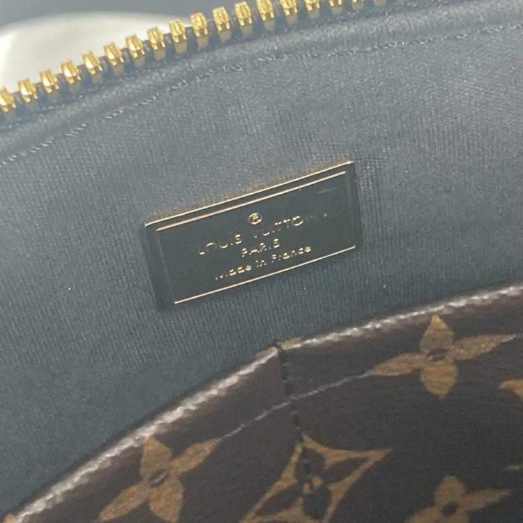 Pre Owned Louis Vuitton Vernis Tote Miroir Handbag Patent Leather/Monogram Canvas Noir Black