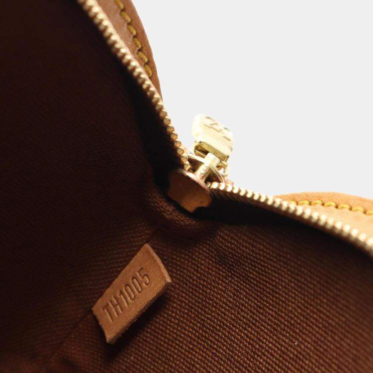 Pre Owned Louis Vuitton Mini Ellipse Pouch Bag Leather Monogram Brown