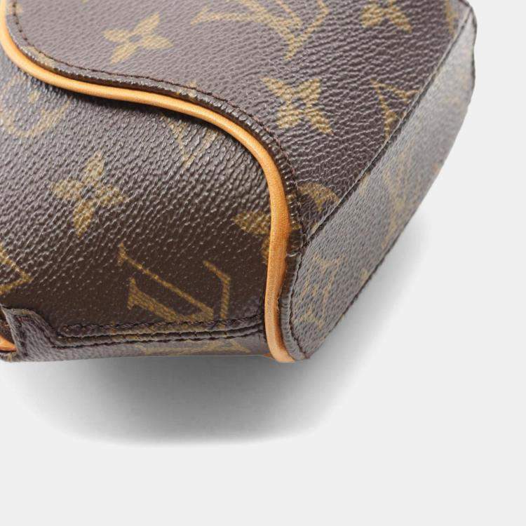 Pre Owned Louis Vuitton Mini Ellipse Pouch Bag Leather Monogram Brown