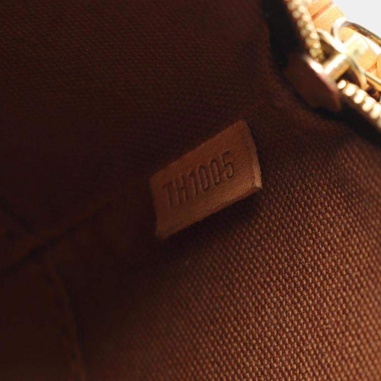 Pre Owned Louis Vuitton Mini Ellipse Pouch Bag Leather Monogram Brown