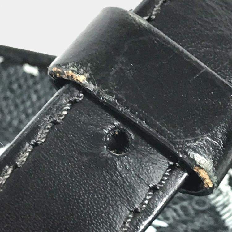 Pre Owned Louis Vuitton Damier Graphite Map Danube Pm Nm Pochette Shoulder Bag Canvas Black