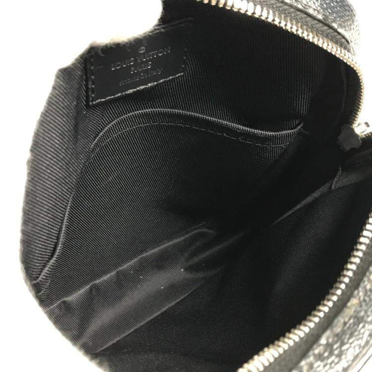 Pre Owned Louis Vuitton Damier Graphite Map Danube Pm Nm Pochette Shoulder Bag Canvas Black