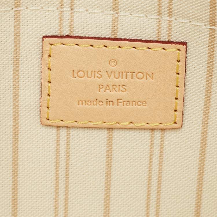 مملوكة مسبقًا Louis Vuitton Neverfull Damier Azur Canvas Pouch