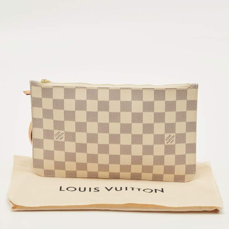مملوكة مسبقًا Louis Vuitton Neverfull Damier Azur Canvas Pouch