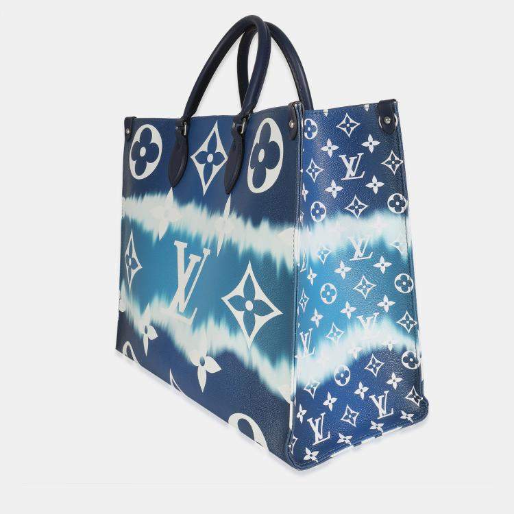 Pre Owned Louis Vuitton Blue Monogram Escale Canvas Onthego GM