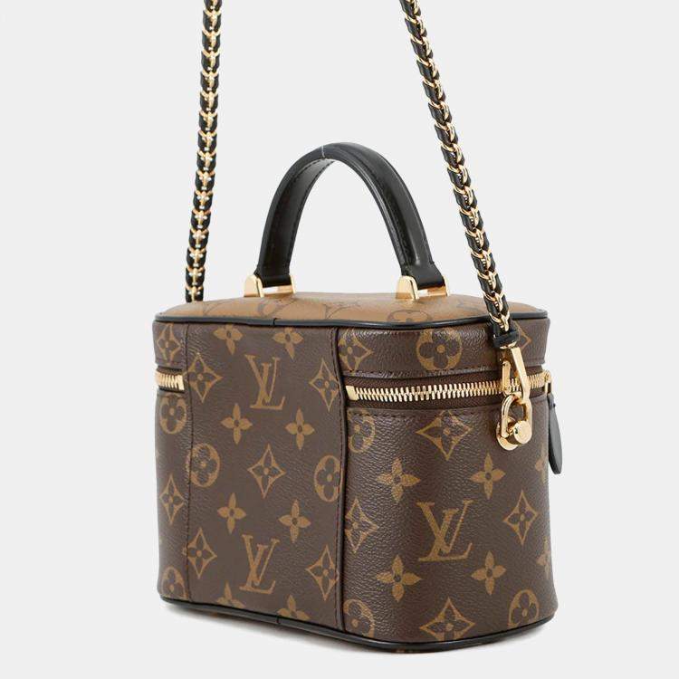Pre Owned Louis Vuitton Vanity Nv Noir Monogram Monogram Reverse Canvas Size PM