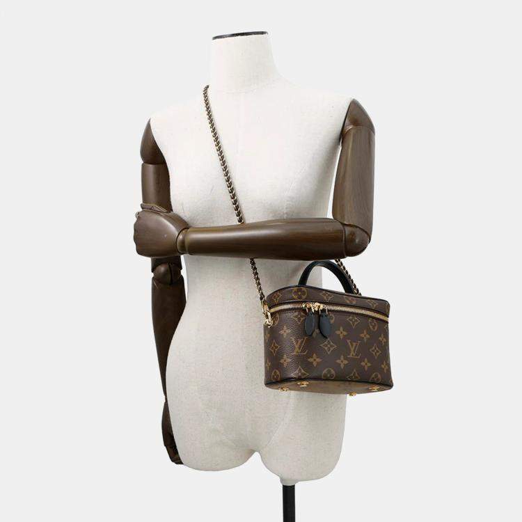 Pre Owned Louis Vuitton Vanity Nv Noir Monogram Monogram Reverse Canvas Size PM