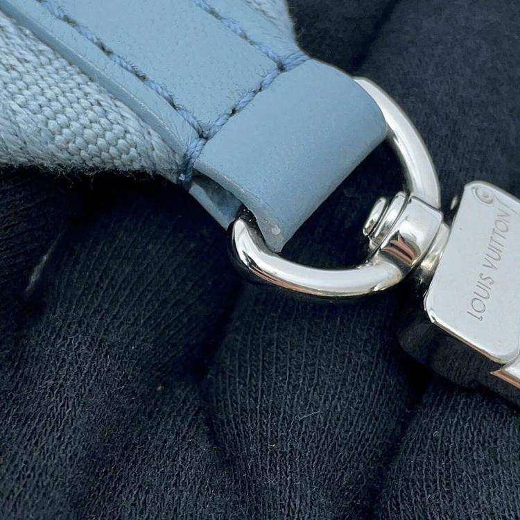 Pre Owned Louis Vuitton Coussin Blue Gacier/Red Monogram Embossed Lamb Leather Size PM