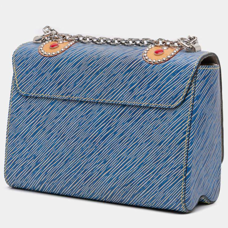 Pre Owned Louis Vuitton Blue Epi Denim Studded Twist MM